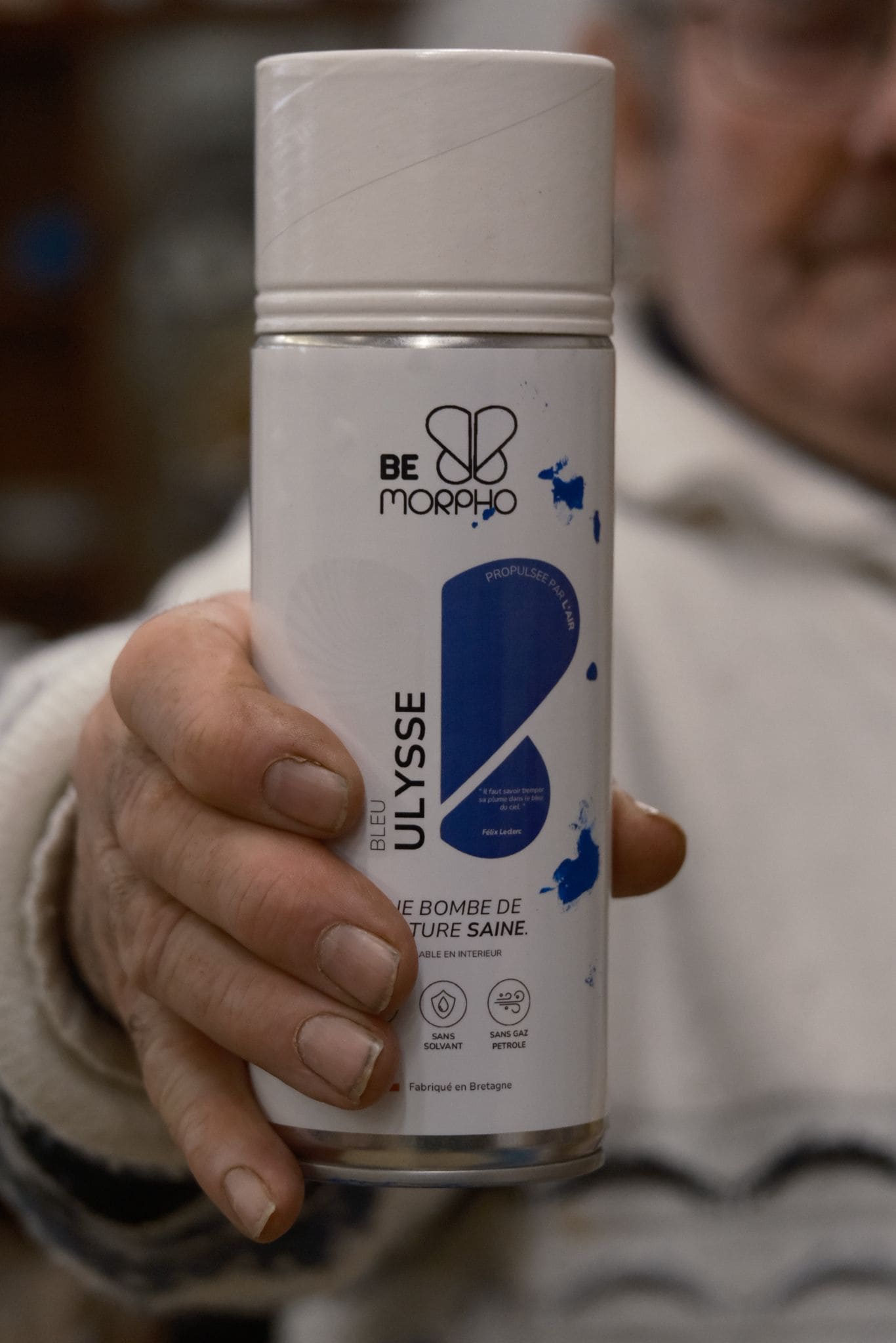 Bombe de peinture à air comprimé sans matières toxiques Be Morpho