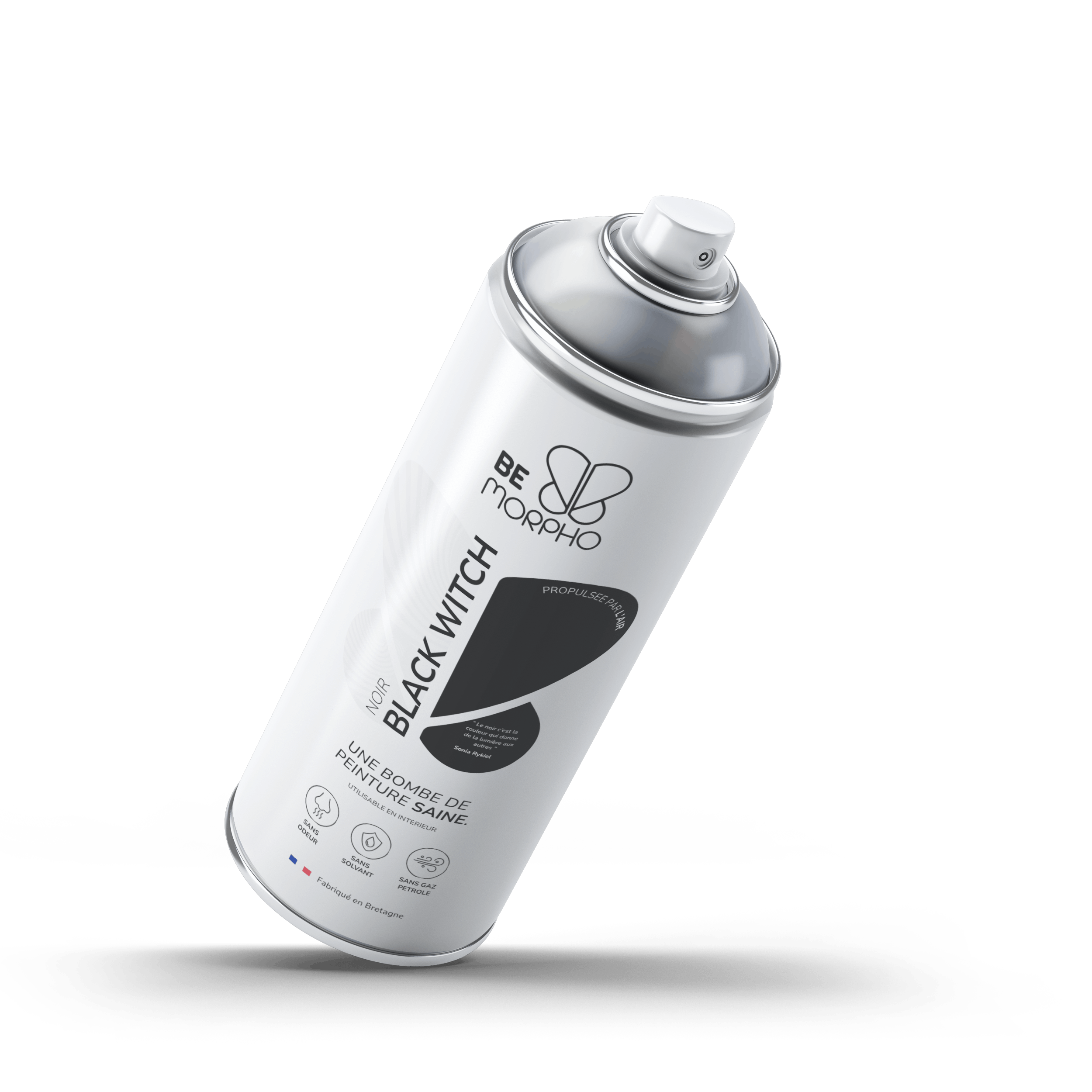 Bombe de peinture sans odeur et sans matières toxiques Be Morpho Noir Black Witch
