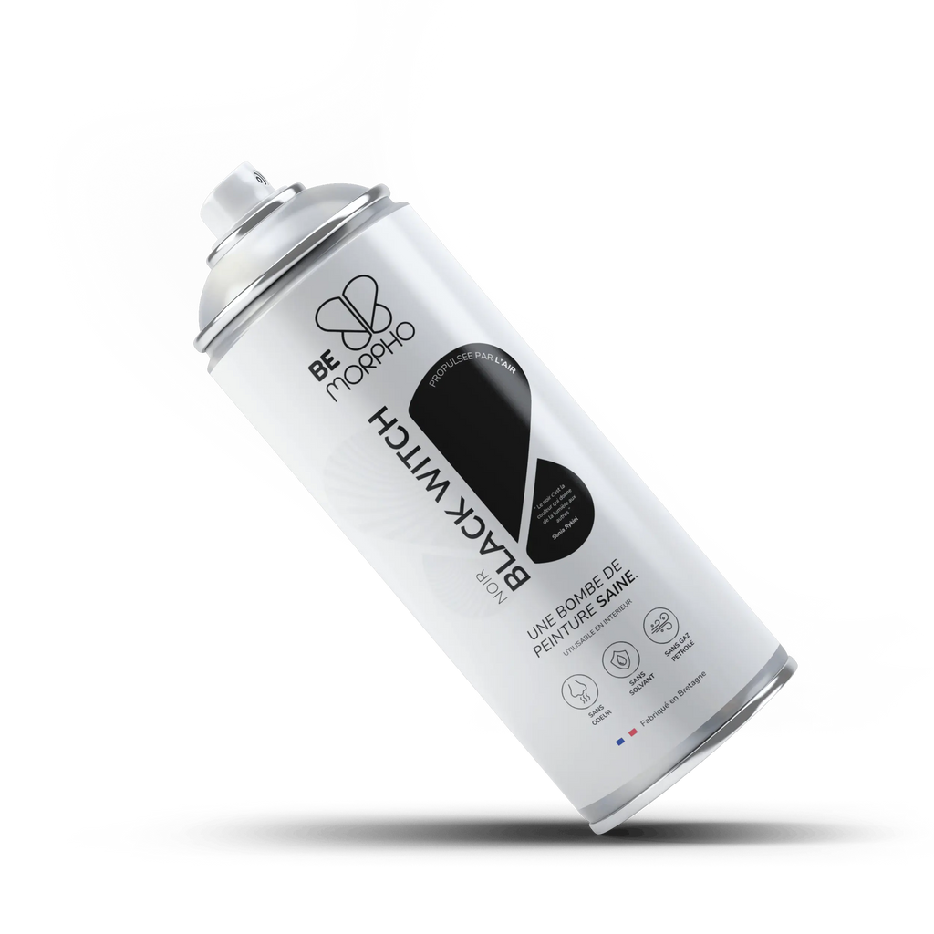Bombe de peinture sans odeur et sans matières toxiques Be Morpho Noir Black Witch