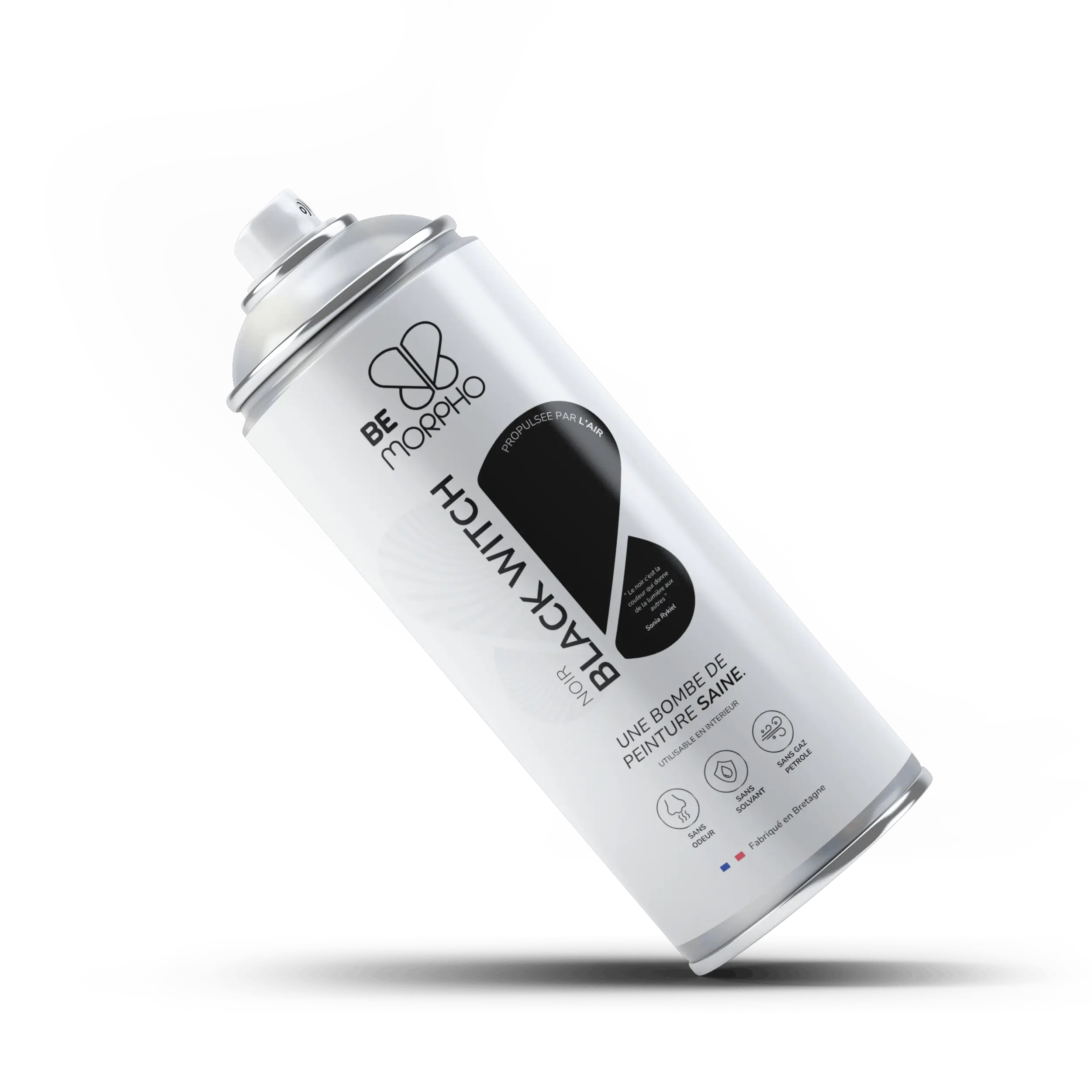 Bombe de peinture sans odeur et sans matières toxiques Be Morpho Noir Black Witch