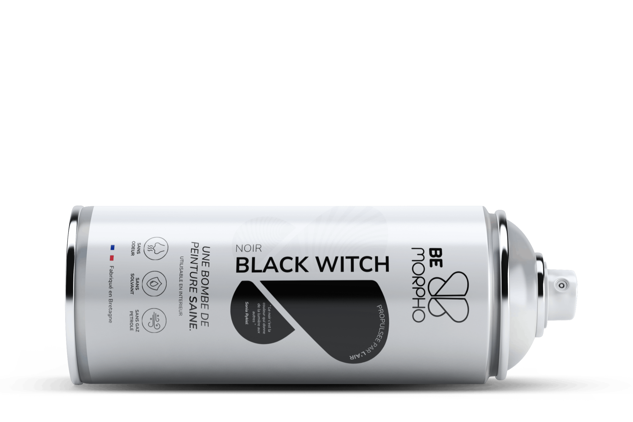 Bombe de peinture sans odeur et sans matières toxiques Be Morpho Noir Black Witch