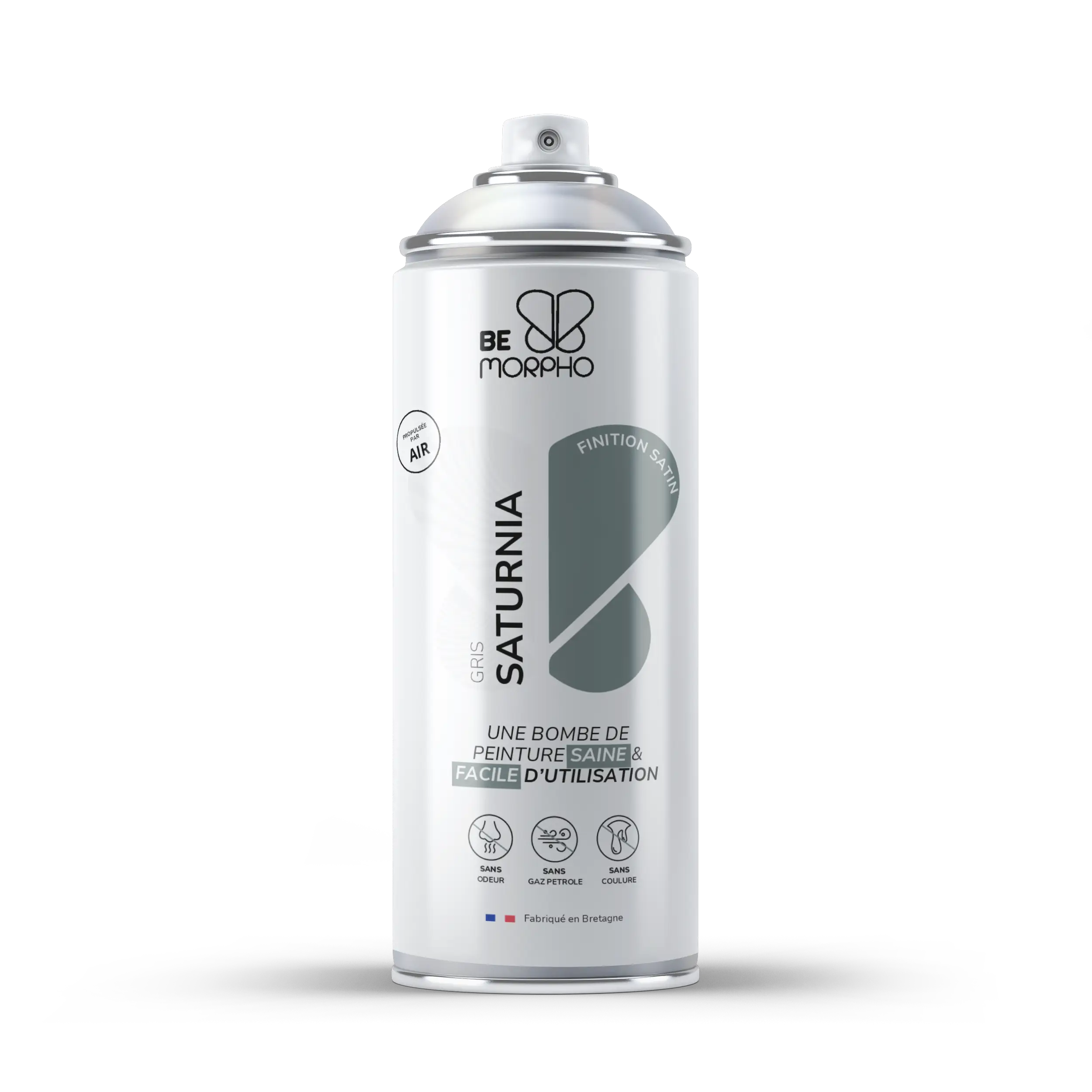 Bombe de peinture sans odeur Gris SATURNIA - BE MORPHO