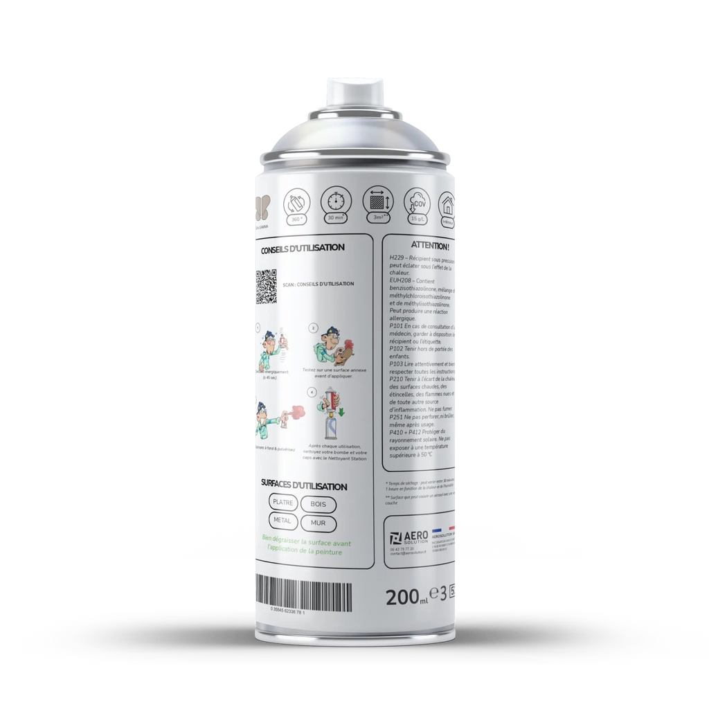 Bombe de peinture sans odeur Gris GAMMA - BE MORPHO